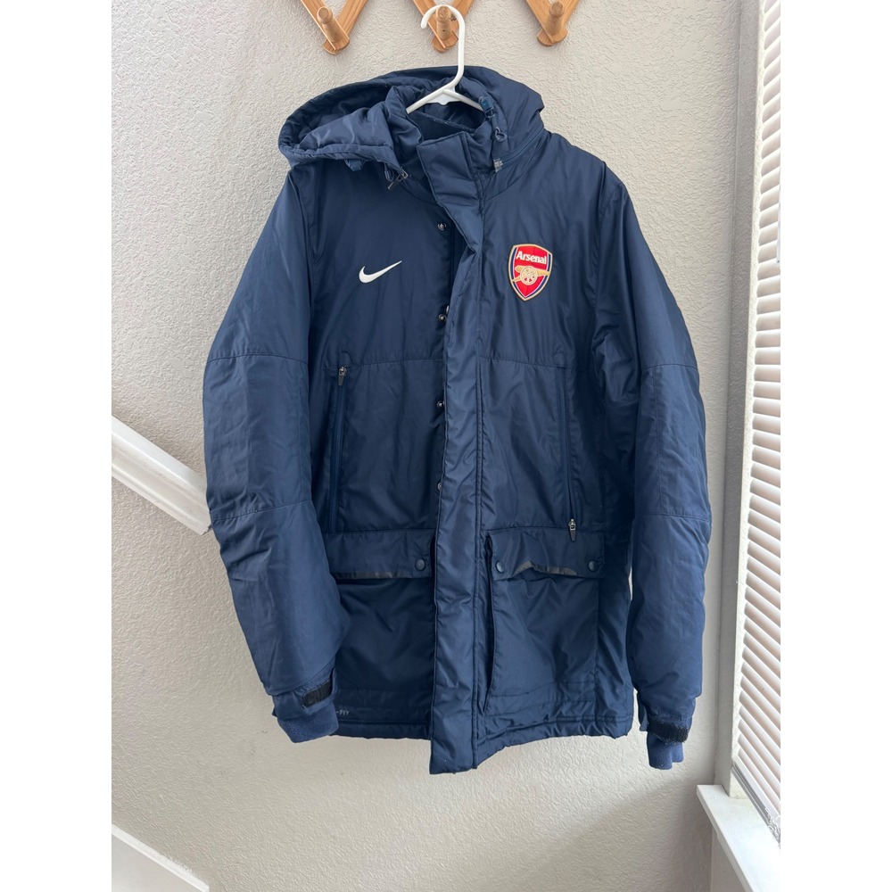 Nike Arsenal FC Storm-FIT Sideline Parka Jacket Navy Blue 575740-451 Mens Medium